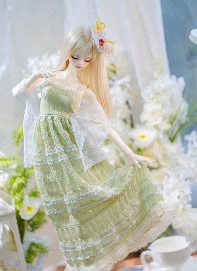 ドール用服 洋服セット ワンピース グリーン女の子用 YOSD/MSD/大MSD/SDサイズ人形用 BJD