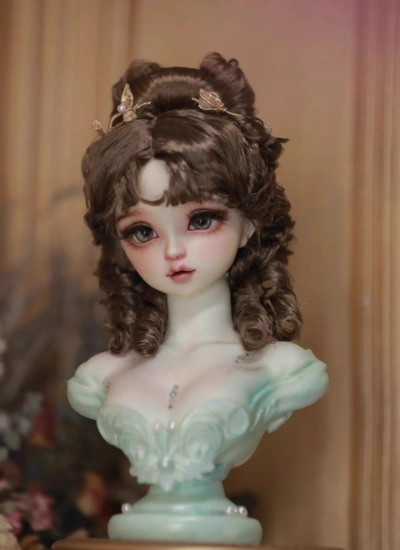 ドール用ウィッグ【贝儿】スタイリングあり モヘア ブラウン SD/小顔SDサイズ人形用 球体関節人形用