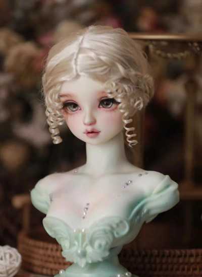 ドール用ウィッグ【薇拉】スタイリングあり モヘア ゴールド SD/小顔SDサイズ人形用 球体関節人形用