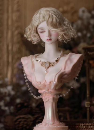 ドール用ウィッグ【舞女】スタイリングあり ショート モヘア ゴールド SD/小顔SDサイズ人形用 球体関節人形用