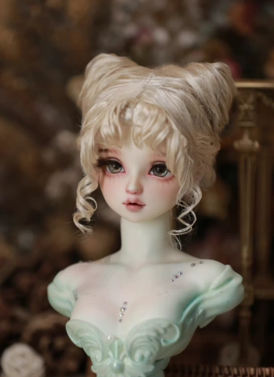 ドール用ウィッグ【汤姆猫】スタイリングあり モヘア ゴールド SD/小顔SDサイズ人形用 球体関節人形用