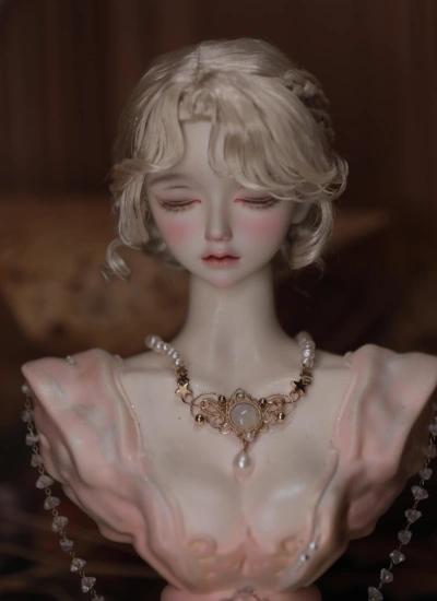 ドール用ウィッグ【莉莎弥亚】スタイリングあり ゴールド モヘア SD/小顔SDサイズ人形用 球体関節人形用