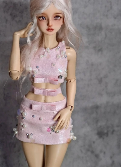 ドール用服 上下セット ピンク 女の子用 MSD/SD/SD16サイズ 球体関節人形用 BJD用