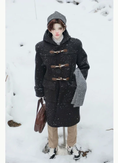 BJD Clothes Black Blue Cow Horn Buttonfor Coat Fit for ID75 Size Ball-jointed Doll