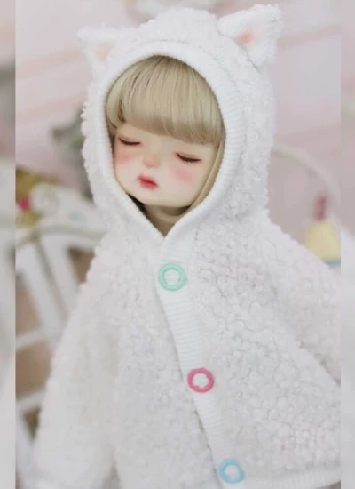 ドール用服 アウター+ソックス ホワイト 1/6サイズ 球体関節人形用 BJD用