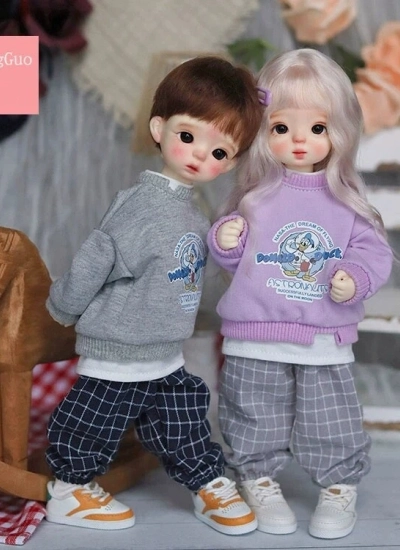 ドール用服 グレー パープル 1/6サイズ 女の子用 男の子用 球体関節人形用 BJD用