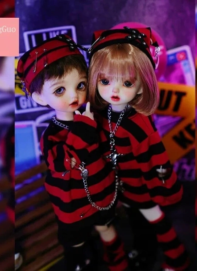 ドール用服 衣装セット レッド 1/6サイズ 女の子用 男の子用 球体関節人形用 BJD用