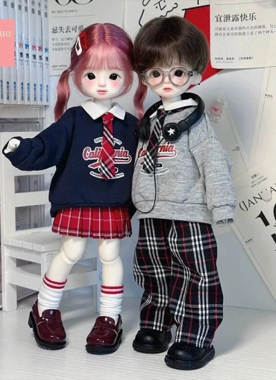 ドール用服 衣装セット 学院風 1/6サイズ 男の子用 女の子用 球体関節人形用 BJD用