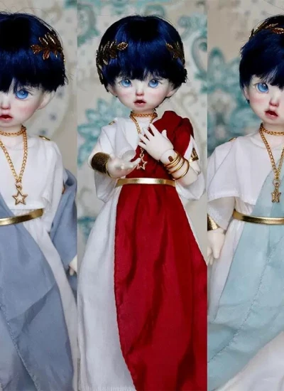 ドール用服 ワンピースセット ホワイト レッド  ライトブルー ライトグリーン ネイビー 1/6サイズ 男の子用 球体関節人形用 BJD用