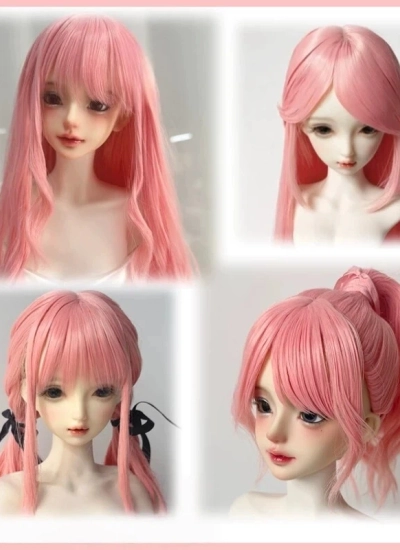 MQQ BJD Wig Pink Long Style Hair for 1/4 1/3 Ball-jointed Doll