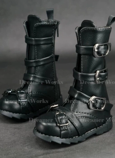 BJD Shoes Black Three-button Cross Style Boots for MSD/SD Ball-jointed Doll