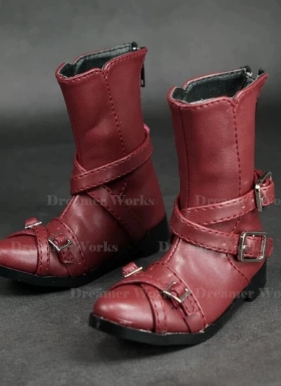 BJD Shoes Red Black Punk Boots for SD Ball-jointed Doll