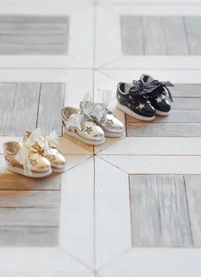 BJD Doll Shoes Golden Silver Black Pink Shoes for OB11 Size Ball Jointed Doll