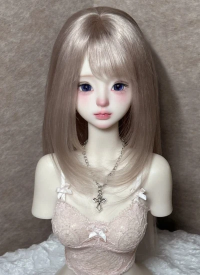 BJD Style Wig Beige Gray SD/MSD/YOSD Size Ball-jointed Doll