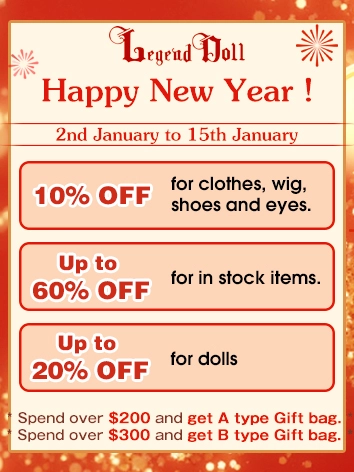 Legenddoll New Year Gift Bag (Spend over $200 -$300 and get Gifts.)