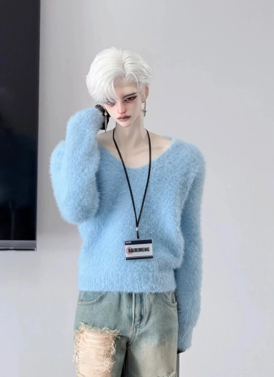 Nass BJD Clothes Long-sleeved V-neck Sweater for 1/4 73cm ID75 Size Ball Jointed Doll