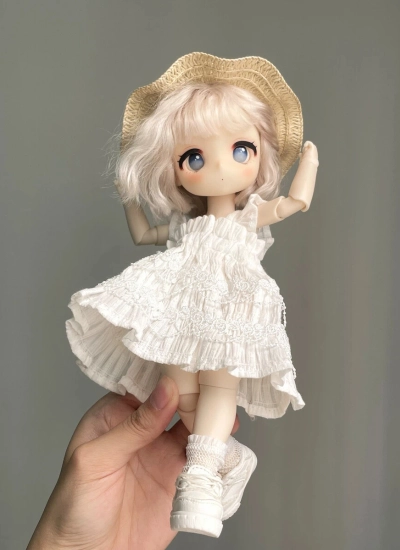 Shan Tang BJD White Dress for 1/6 Size Ball-jointed Doll
