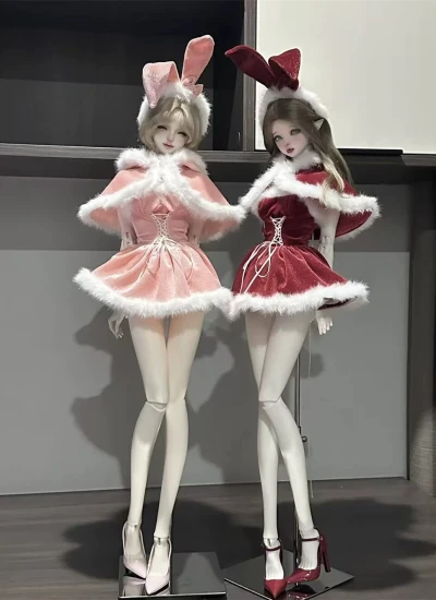 ドール用服 上下セット レッド ピンク 女の子用  SD16サイズ人形用 球体関節人形用 BJD用