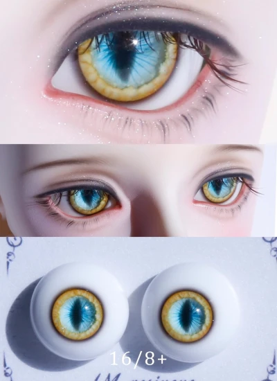 BJD Luming Resin Eyes 16/8mm Yellow Blue 01 Eyeballs for Ball-jointed doll