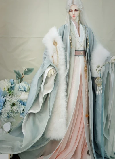 BJD Clothes Male《Yun Ting Meng》Ancient Style Blue Clothes for 1/4 60cm 70cm 75cm 77cm Size Ball Jointed Doll