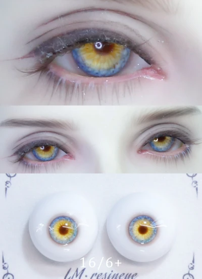 BJD Luming Resin Eyes 16/6mm Blue and Yellow 11 Eyeballs for Ball-jointed doll