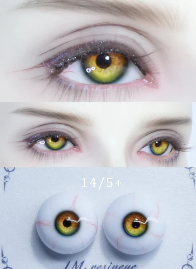 BJD Luming Resin Eyes 14/5mm Green and Yellow 03 Eyeballs for Ball-jointed doll