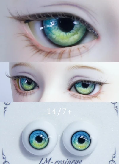 BJD Luming Resin Eyes 14/7mm Blue Green 34 Eyeballs for Ball-jointed doll