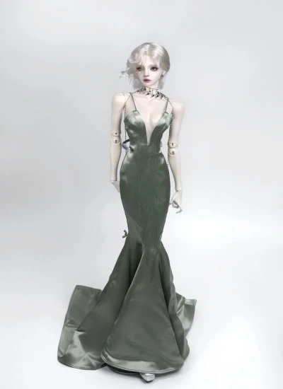YEEVENTIDUE BJD Clothes Acetate Satin Long Dress for DZ70/DZ71/IMPL68 Size Ball Jointed Doll