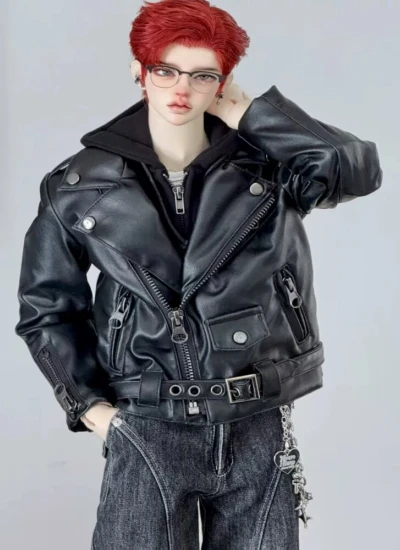 ChicMolly BJD Clothes Leather Jacket for 75cm 77cm Size Ball Jointed Doll
