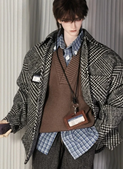 ChicMolly BJD Clothes Plaid Jacket for 70cm 75cm 77cm Size Ball Jointed Doll