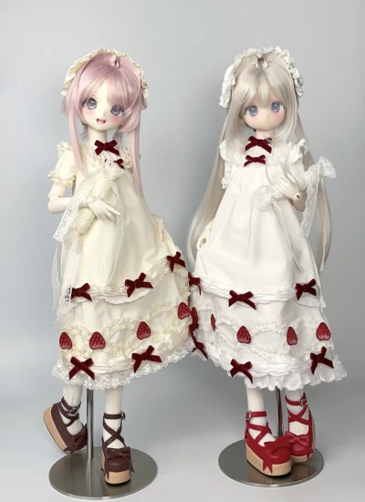 Soft Berry Cream BJD Clothes Pajamas Dress Set for  Azone 1/6 Ball-jointed doll