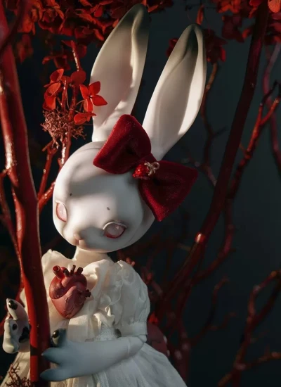 2nd Batch BJD Hidden Face Rabbit - White Moon 35cm Ball-jointed Doll