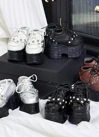 BJD Shoes Brown Black White Thick-soled Shoes for MSD Size Ball Jointed Doll