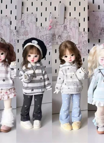 BJD Clothes Striped Star Sweatshirt for YOSD Size Ball Jointed Doll