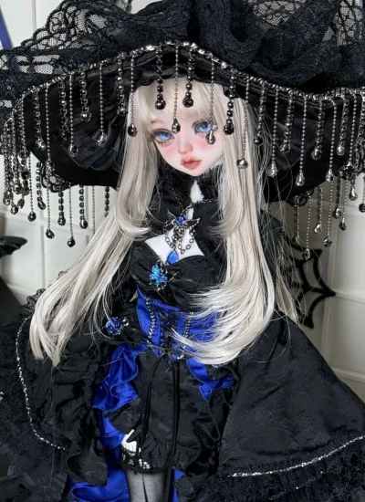Bai Hua BJD Clothes [Black Blue] Evening Dress Set for 1/4 Ball-jointed doll