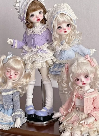 【期間限定】ドール用服 洋服セット ブルー グレー パープル ピンク 女の子用 YOSD/MSDサイズ 球体関節人形用 BJD用