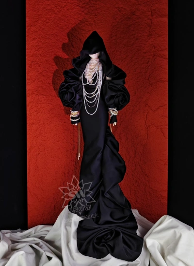 SNOW BJD Rose Garden Gown with Cowl Neck and Mermaid Hem for 1/3 75cm Size Ball-jointed Doll