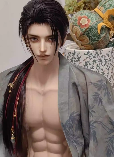 White Moonlight BJD Wig Boy Chinese Style Long Wig for 1/3 70 75 Size Ball-jointed Doll