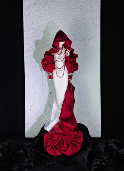 SNOW BJD Rose Garden Gown with Cowl Neck and Mermaid Hem for 1/3 75cm Size Ball-jointed Doll