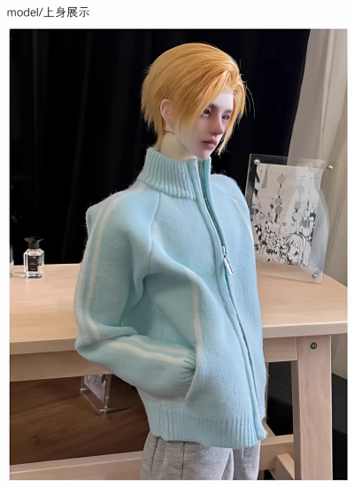 Nass BJD Clothes Four-color Stand-collar Knit Cardigan for 75cm Size Ball Jointed Doll