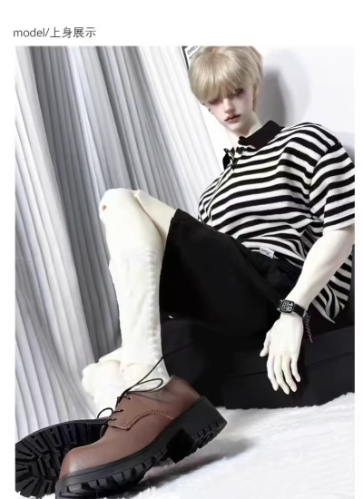 Nass BJD Shoes Three-tone Square-toe Derby Shoes for 75cm 77cm Size Ball Jointed Doll