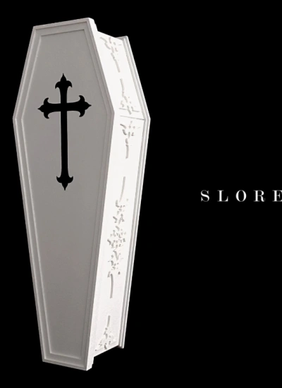 ドール用ゴシックコフィン ホワイト ブラック男女共通 MSDサイズ人形用