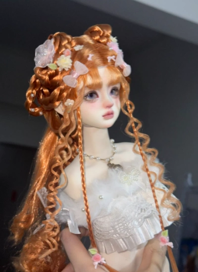 You Ni BJD Orange Wig Long Style Hair for 1/3 1/4 1/6 Ball-jointed Doll