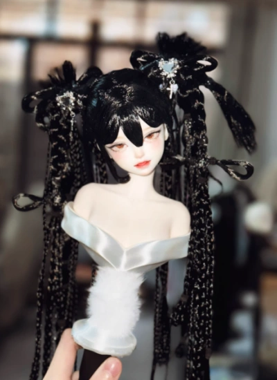 You Ni BJD Black Y2K Wig Long Style Hair for 1/3 1/4 1/6 Ball-jointed Doll