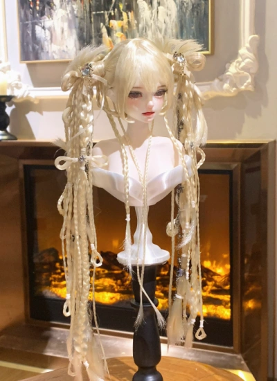 You Ni BJD Golden Wig Y2K Long Style Hair for 1/3 1/4 1/6 Ball-jointed Doll