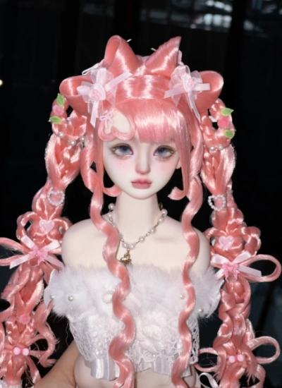 You Ni BJD Pink Wig Long Style Hair for 1/3 1/4 1/6 Ball-jointed Doll
