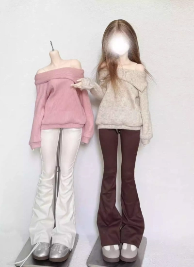 BJD Clothes Off-shoulder Top Pants for 1/4 Size Ball-jointed Doll