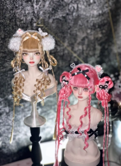 You Ni BJD Golden Pink Wig Long Style Hair for 1/3 1/4 1/6 Ball-jointed Doll