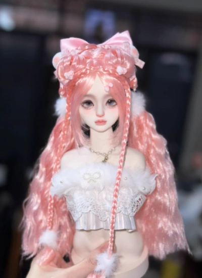 You Ni BJD Pink Wig Long Style Hair for 1/3 1/4 1/6 Ball-jointed Doll