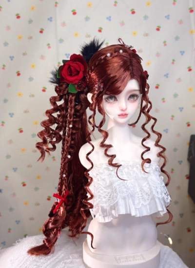 You Ni BJD Red Wig Long Style Hair for 1/3 1/4 1/6 Ball-jointed Doll